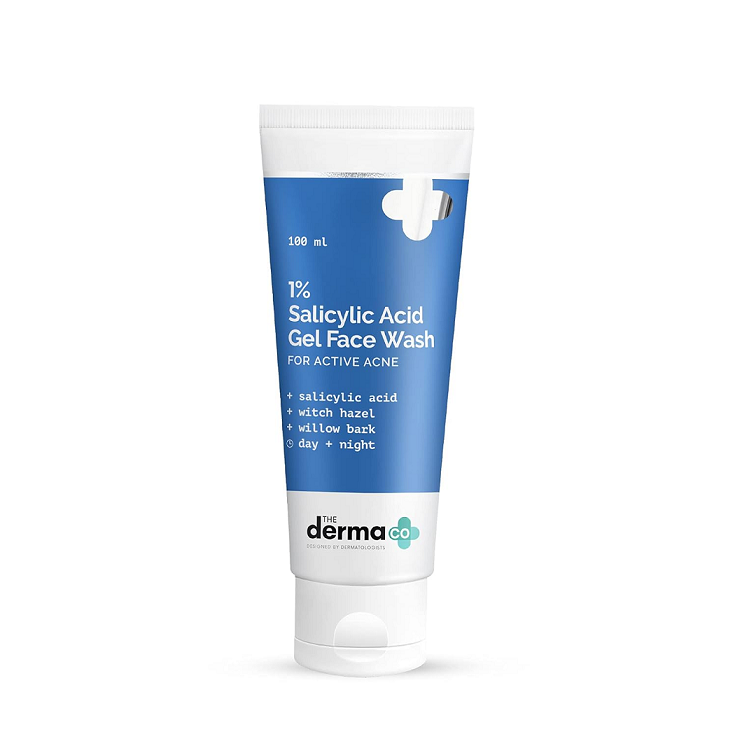 The Derma CO 1% Salicylic Acid Gel Daily Face Wash for Active Acne 100ml