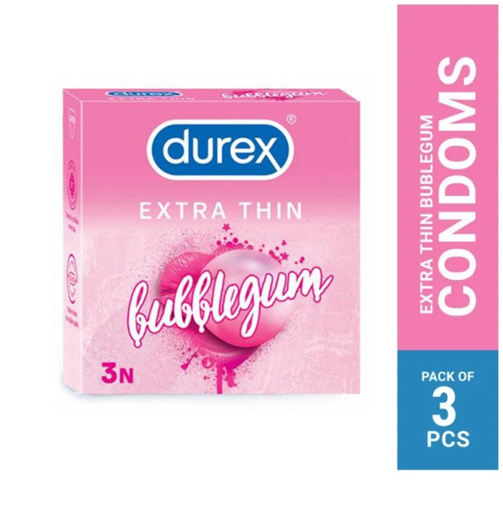 Durex Extra Thin Bubblegum Flavoured - 3 Condoms