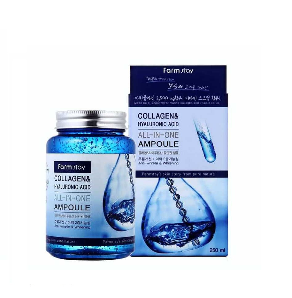 Farmstay Collagen And Hyaluronic Acid All In One Ampoule 250ml