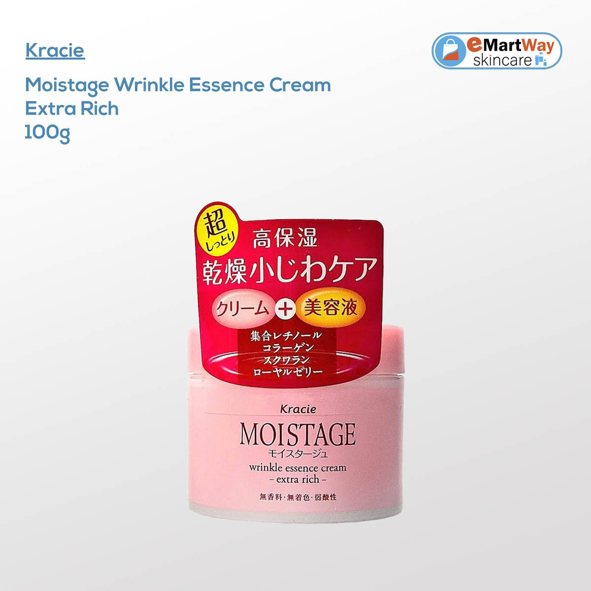Kracie Moistage Wrinkle Essence Cream Extra Rich 100g